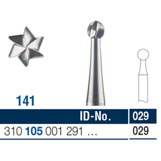 Ela Steel Bur HP Surgical Round Fig 141 029