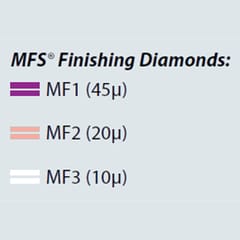 Two Striper MFS Finishing Diamond Bur FG 257 Round-End Taper - Pack 5