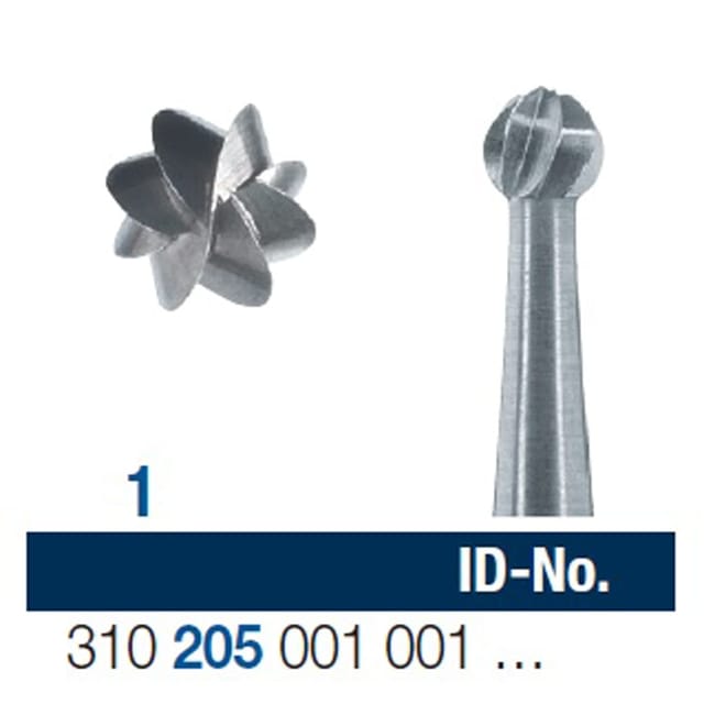 Ela Carbide Bur RA XL Round Fig 1 - Pack 6
