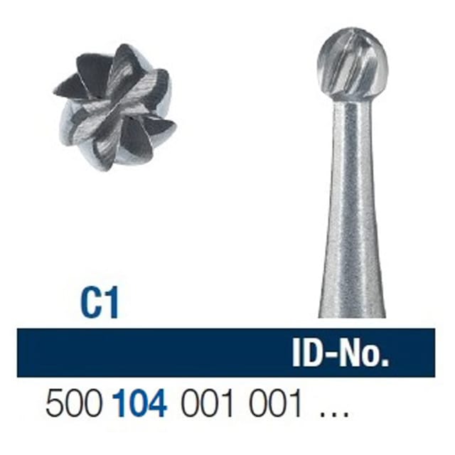 Ela Carbide Bur HP Round Fig 1 - Pack 6