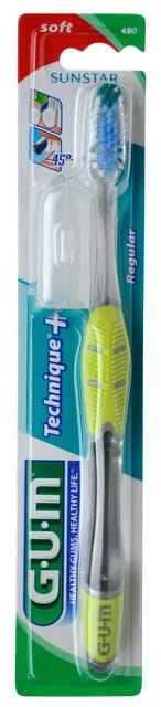 Gum Technique Plus T/Brush Soft Full with no Cap/Tray/Packer, 490MA - Asst Colours Pack 12