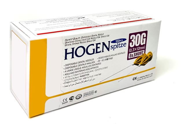 Needles Anaesthetic Hogenspitz 30G X-Short 12mm Imperial Thread - Box 100