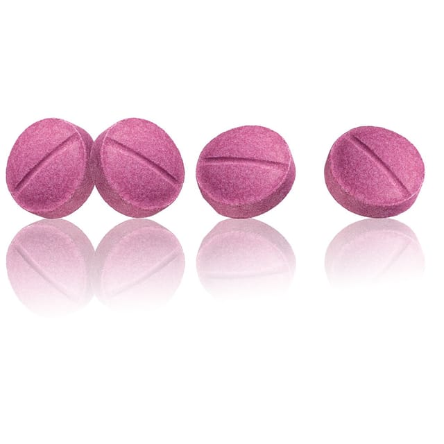 Gum Red-Cote Disclosing Tablets, 4 Tablets per Strip, 800CQA - Box 62 Strips