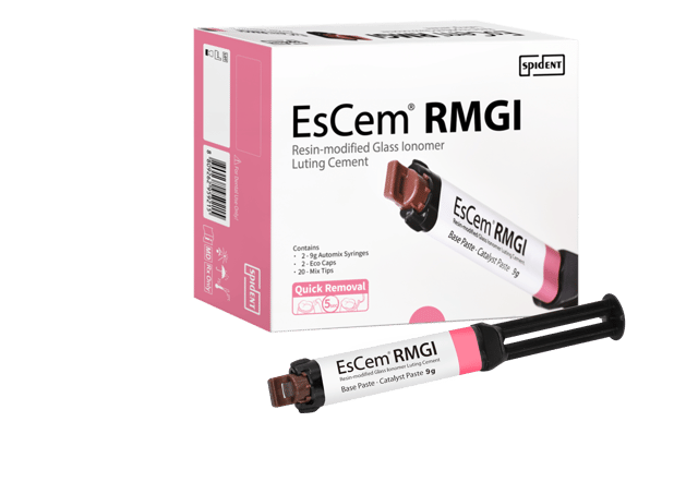 EsCem RMGI Resin-Modified Glass Ionomer Luting Cement A2 Universal - 9g x 2 Syringe plus Mixing Tips