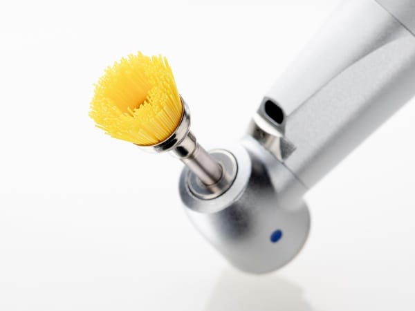 Prophylaxis Bristle Brush RA 070 Inverted Cone Hard 600, Yellow, P1477G - Pack 100