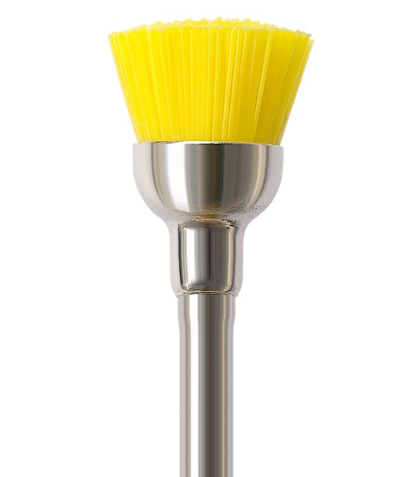 Prophylaxis Bristle Brush RA 020 Cylinder Hard 600, Yellow, P1478G - Pack 100