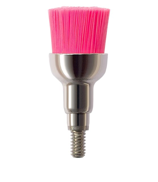 Prophylaxis Bristle Brush Screw Unmounted 070 Inverted Cone Soft 400, Pink, P1483G - Pack 100