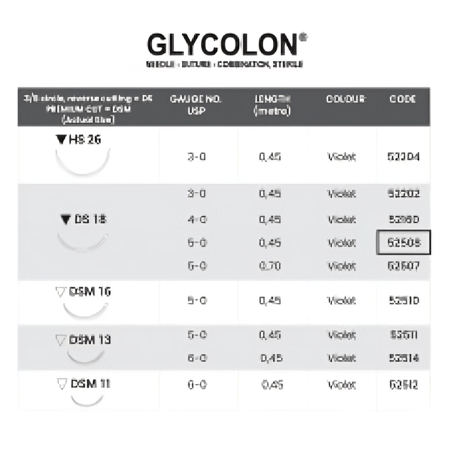 Glycolon Sutures 5/0 18mm 3/8 Circ R/Cut Undyed 70cm DS18 - Box 24