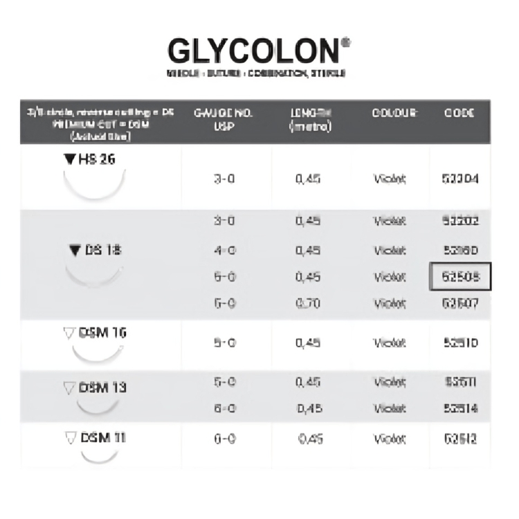 Glycolon Sutures 5/0 18mm 3/8 Circ R/Cut Undyed 70cm DS18 - Box 24