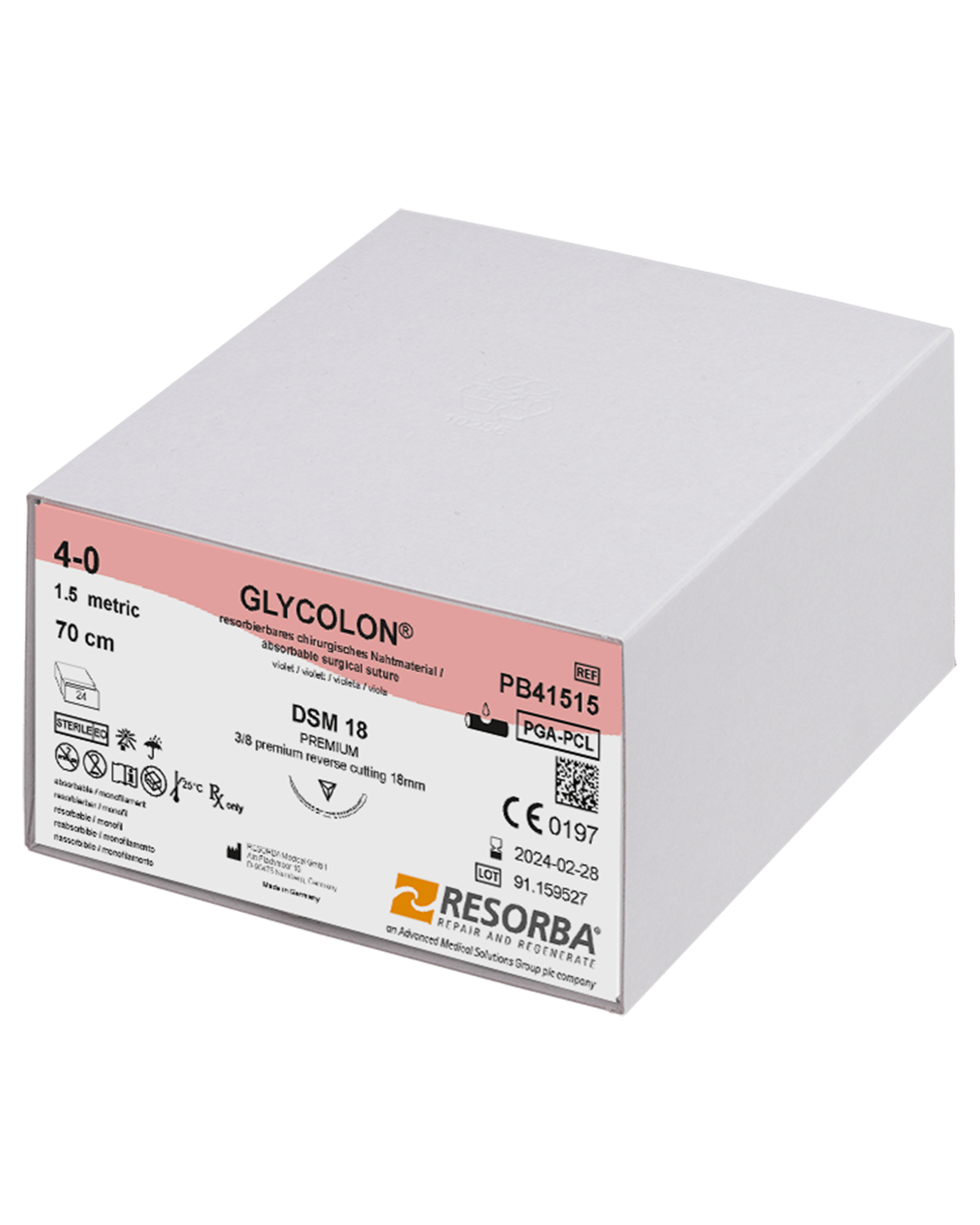 Glycolon Sutures 5/0 18mm 3/8 Circ R/Cut Undyed 70cm DS18 - Box 24