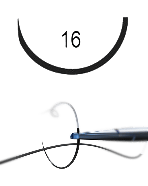 Suture PTFE 3/0 1/2 Circle Taper Cut 16mm DS Black - Box 12