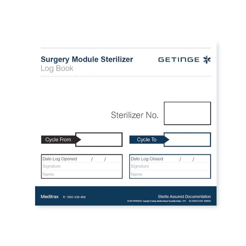 Getinge MEDITRAX Surgery Log Book - Each